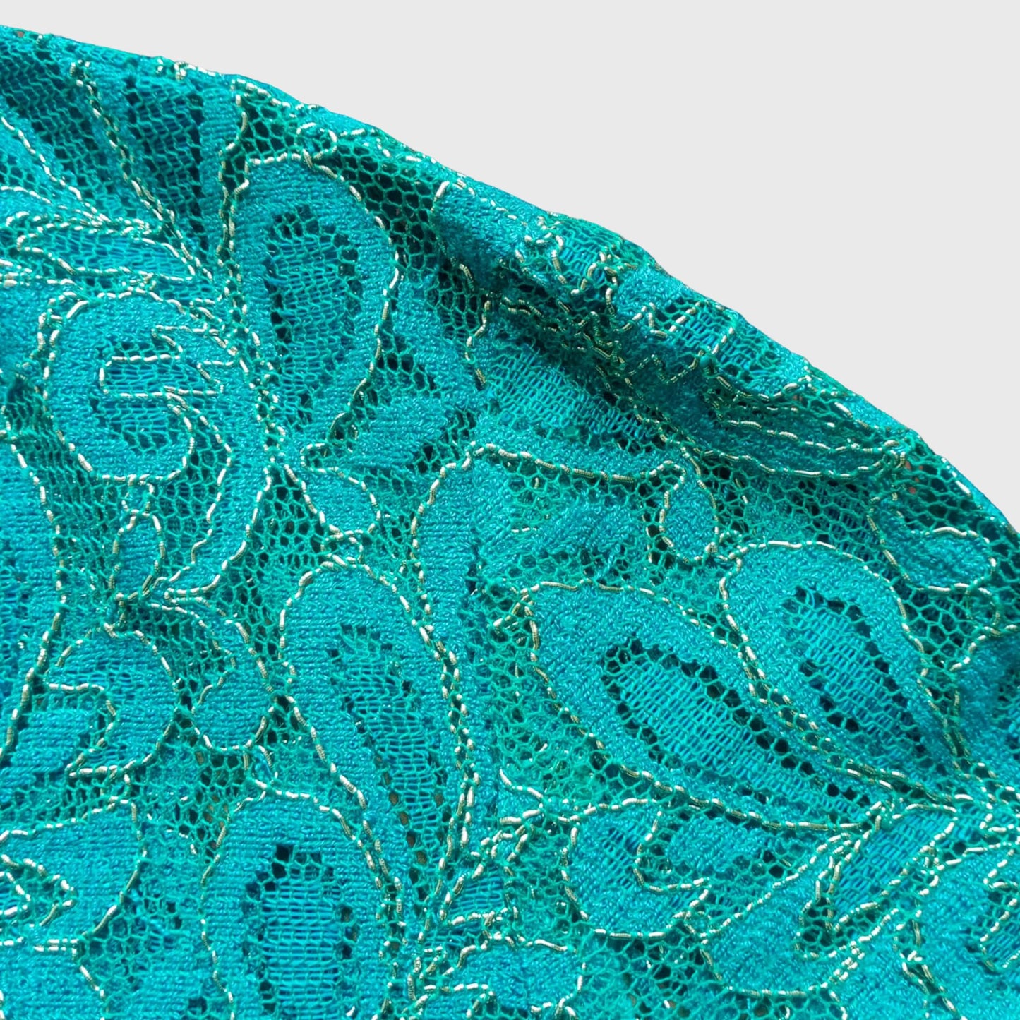 Vintage Turquoise Kutubaru Lace Kebaya