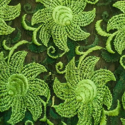Vintage Green Floral Lace Kutubaru Kebaya