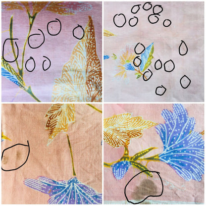 Vintage Indonesian Unsewn Sarong Hand Drawn Pink and Peach Batik