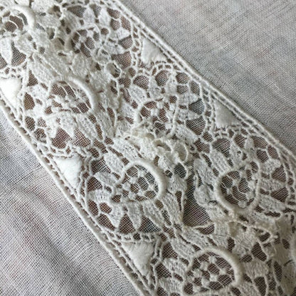 Vintage Indonesian Kebaya Krancang in White Ivory with Flowers Embroidery
