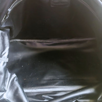 Vintage Plain Black Leather Nylon Travel Bag