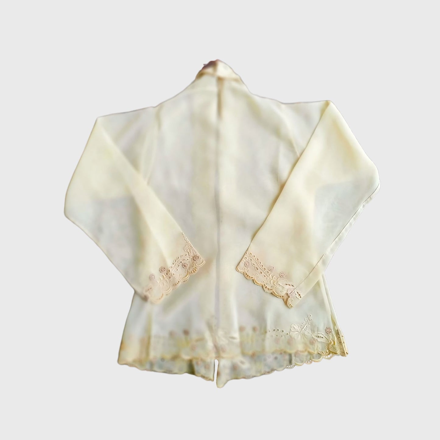 Vintage Yellow Poly Simple Encim Kebaya
