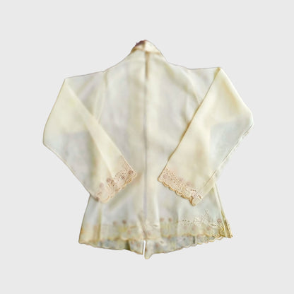 Vintage Yellow Poly Simple Encim Kebaya