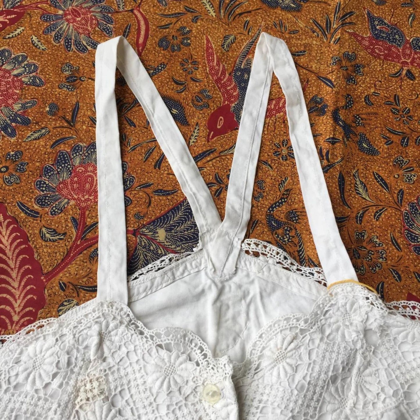 Vintage Indonesian Camisole with Dutch Lace