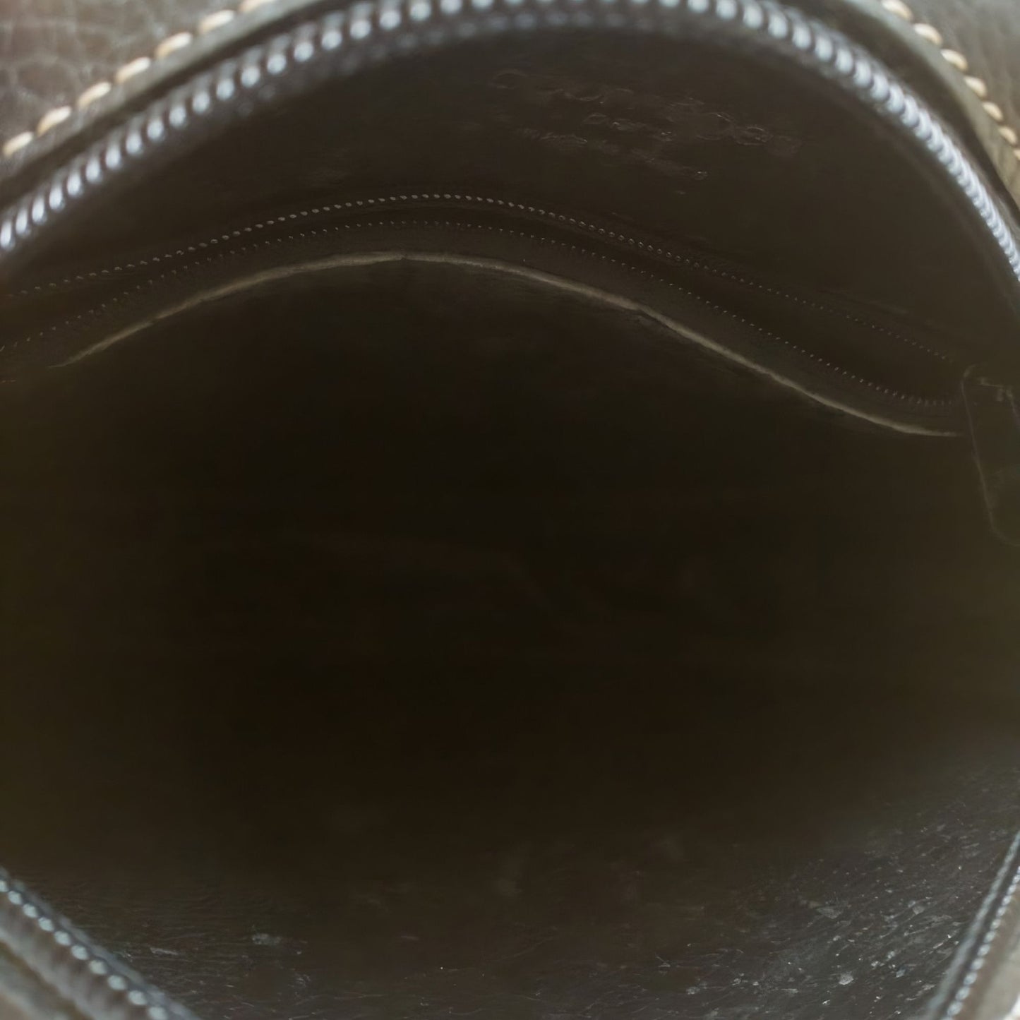 Vintage Round Black Brown Leather Sling Bag