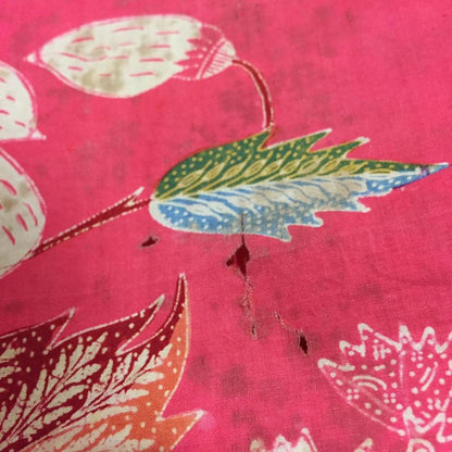 Vintage Indonesian Hand Drawn Batik Saroong Dutch (Belanda) with Lilies Bouquet