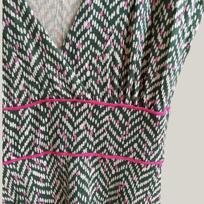 Vintage Army Green V-neck Dress