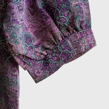Vintage Double Colar Purple Blouse