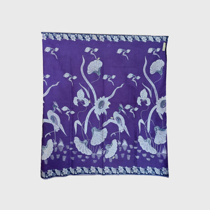 Vintage Indonesian Sarong Hand Drawn Dark Green-Off White Batik Peranakan/Encim