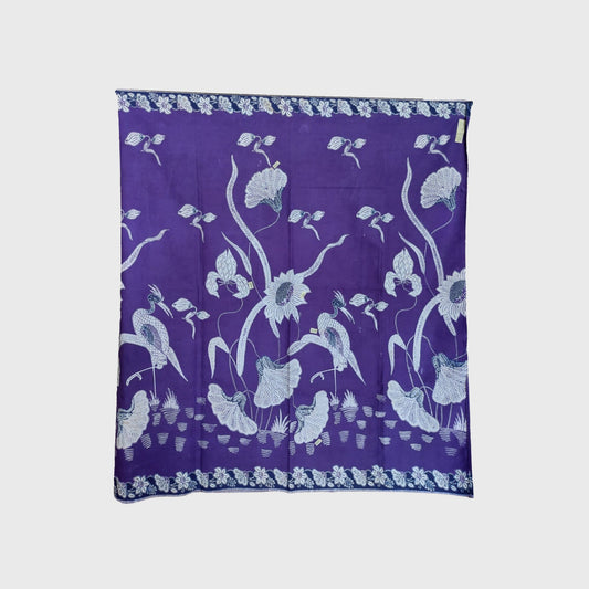 Vintage Indonesian Sarong Hand Drawn Dark Green-Off White Batik Peranakan/Encim