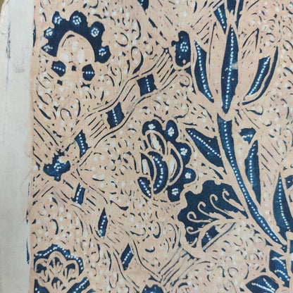 Old Indonesian Hand Drawn Classic Sogan Sidomukti Batik with Peacock and Flower Bouquet