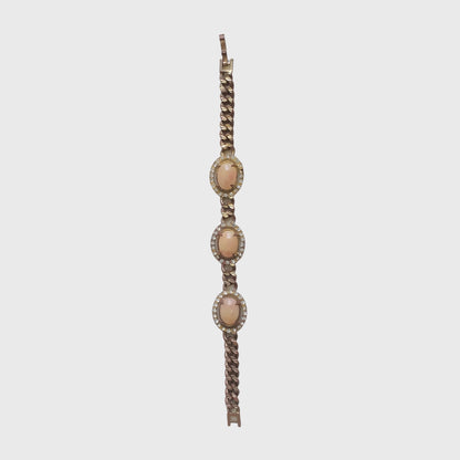 Oval Bracelet with Tan Accents