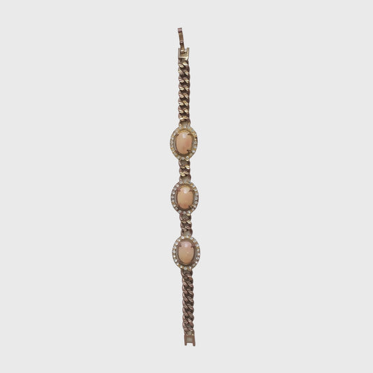 Oval Bracelet with Tan Accents