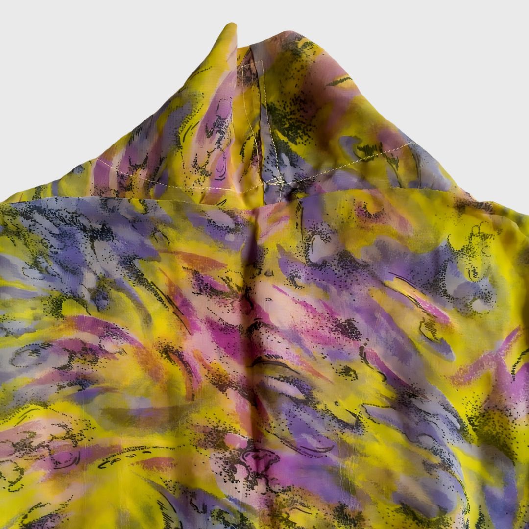 Vintage Yellow Purple Kebaya Kutubaru