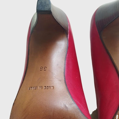 1990s Ribbon Leather Red Heels