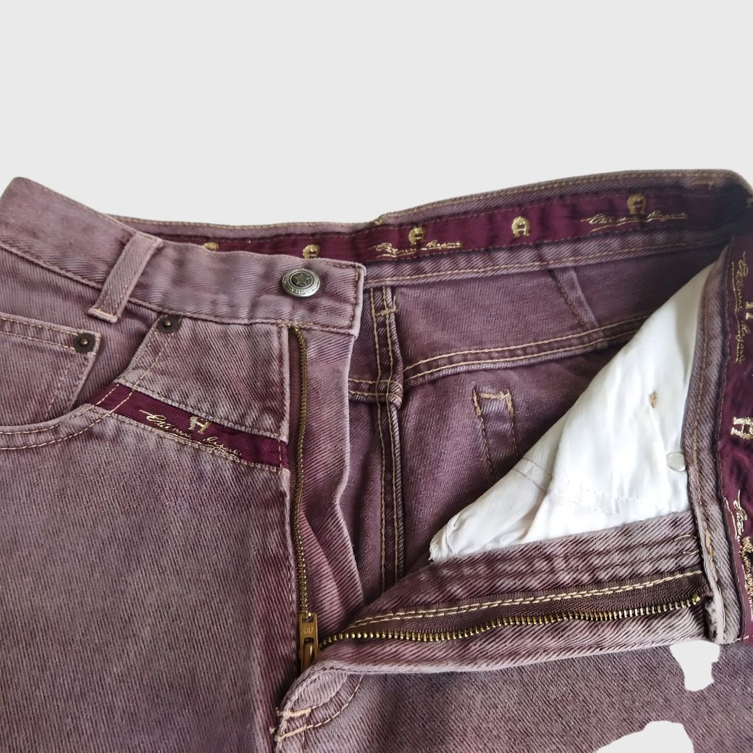 1990s Denim Purple High Waisted Trouser