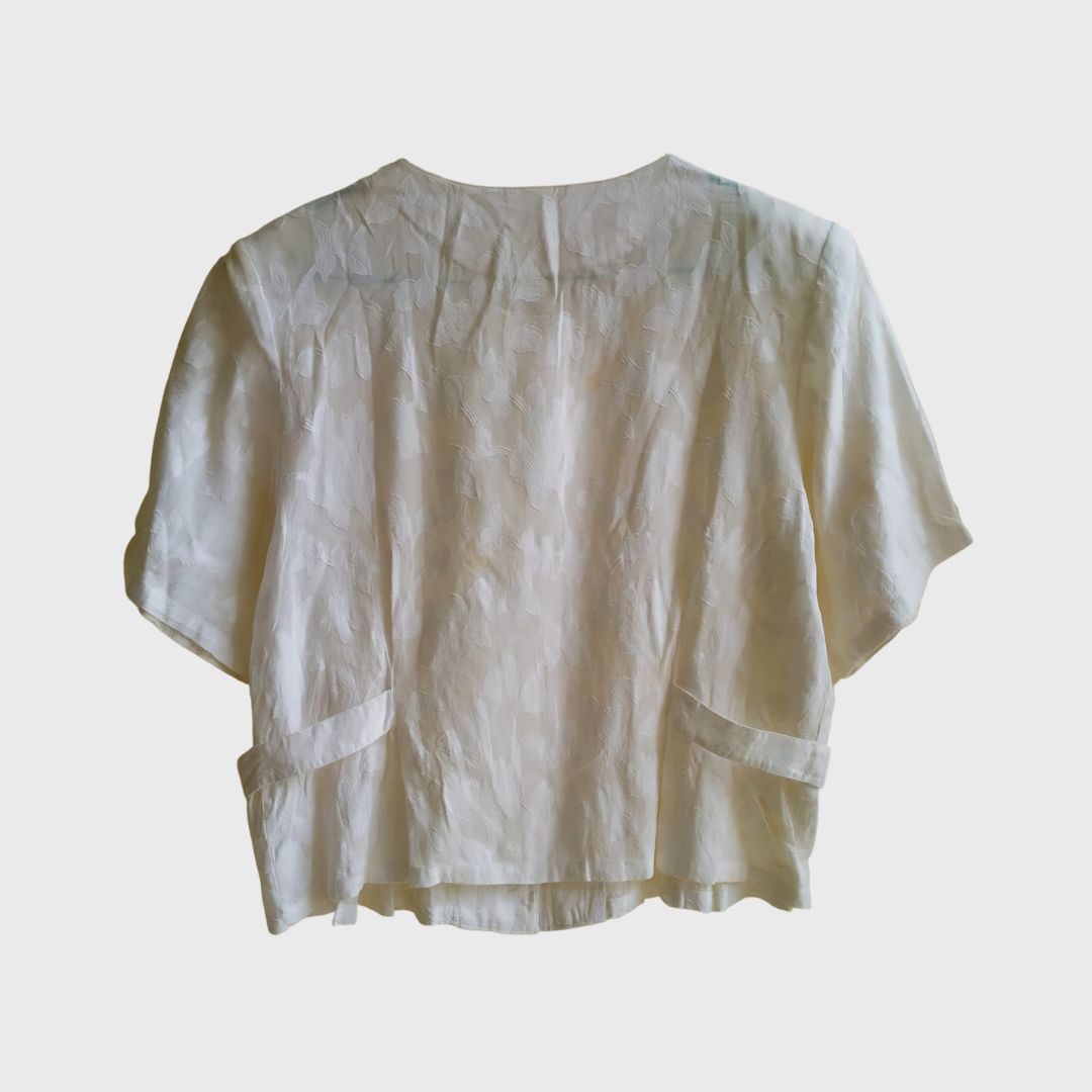 Vintage Broken White Embroidery Blouse