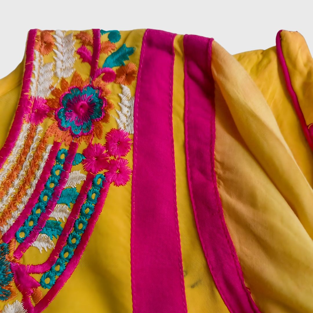 Vintage Yellow Indian Dress