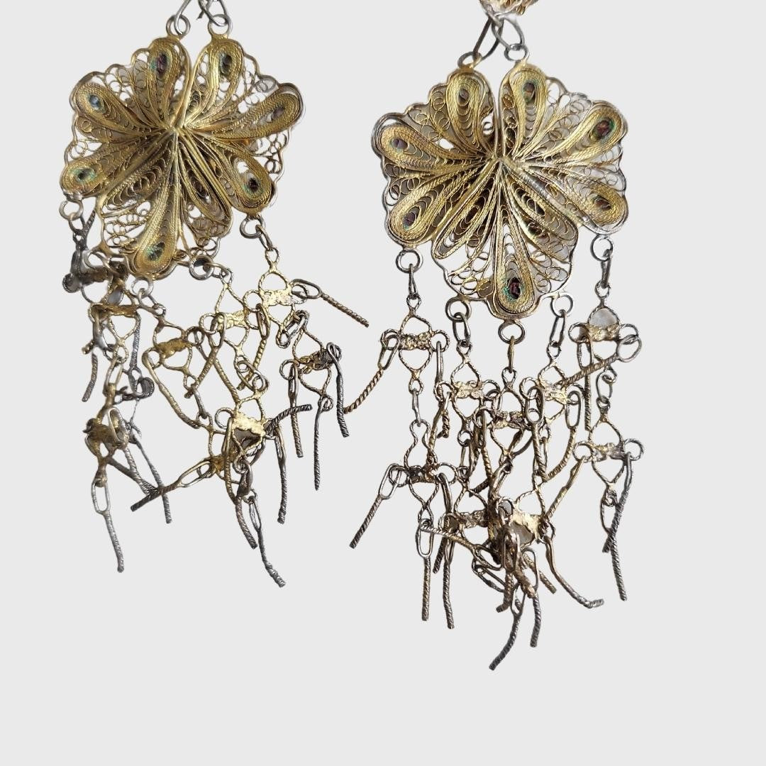 Vintage Palembang Filigree Earrings
