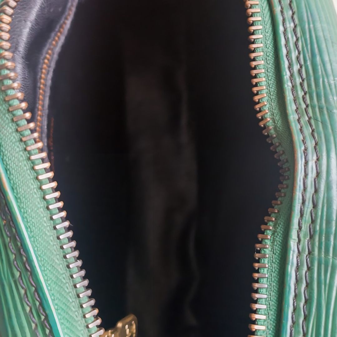1990s Jeune Fille Borneo Green Leather Epi Sling Bag