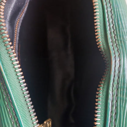 1990s Jeune Fille Borneo Green Leather Epi Sling Bag