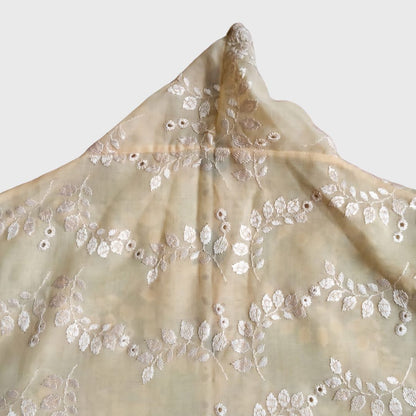 Vintage Soft Yellow Lace Encim Kebaya