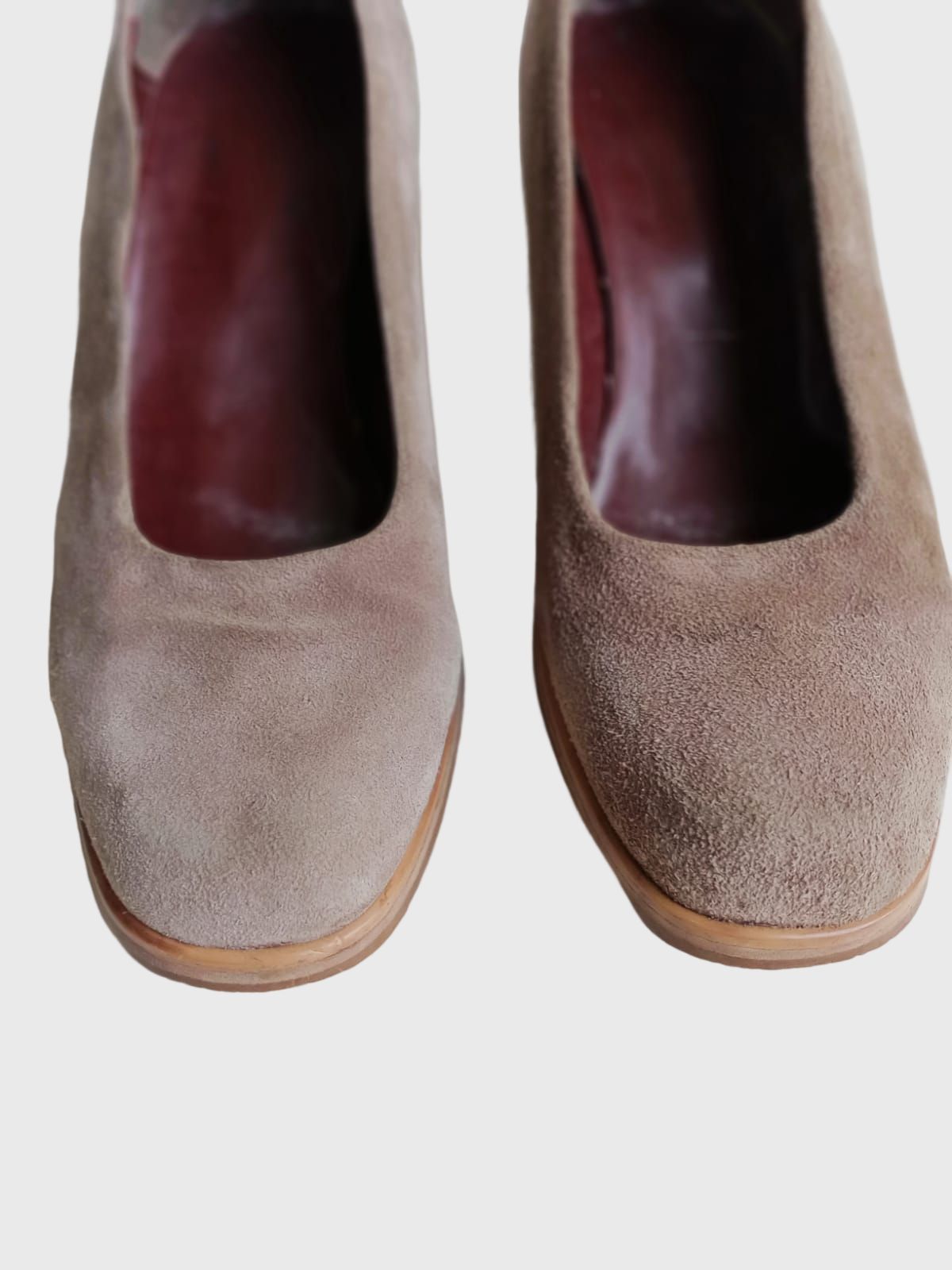 1990s Plain Suede Gray Heels