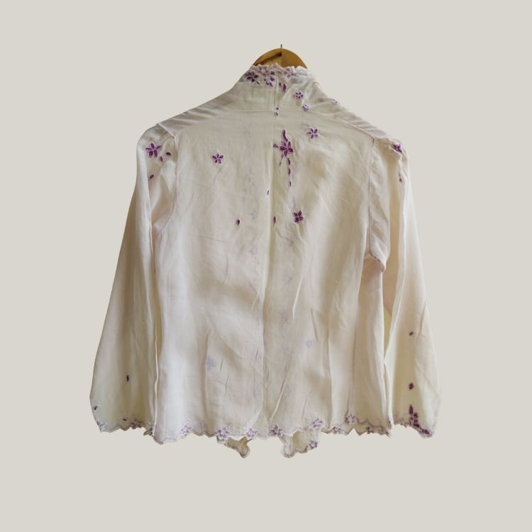 Vintage Simple Chevron Embroidery Encim Kebaya