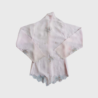 Vintage Pink Poly Simple Encim Kebaya