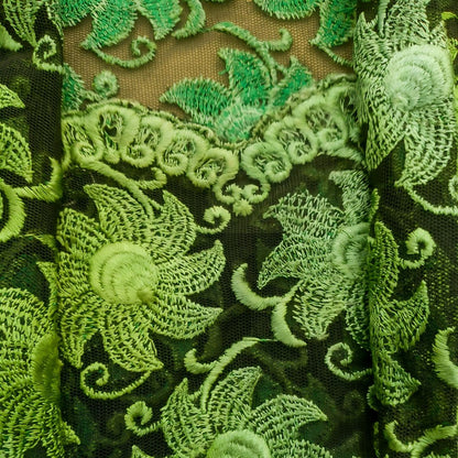 Vintage Green Floral Lace Kutubaru Kebaya