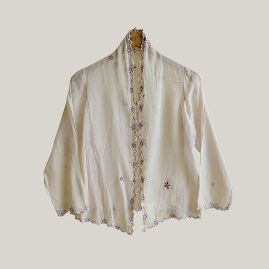 Vintage Simple Chevron Embroidery Encim Kebaya