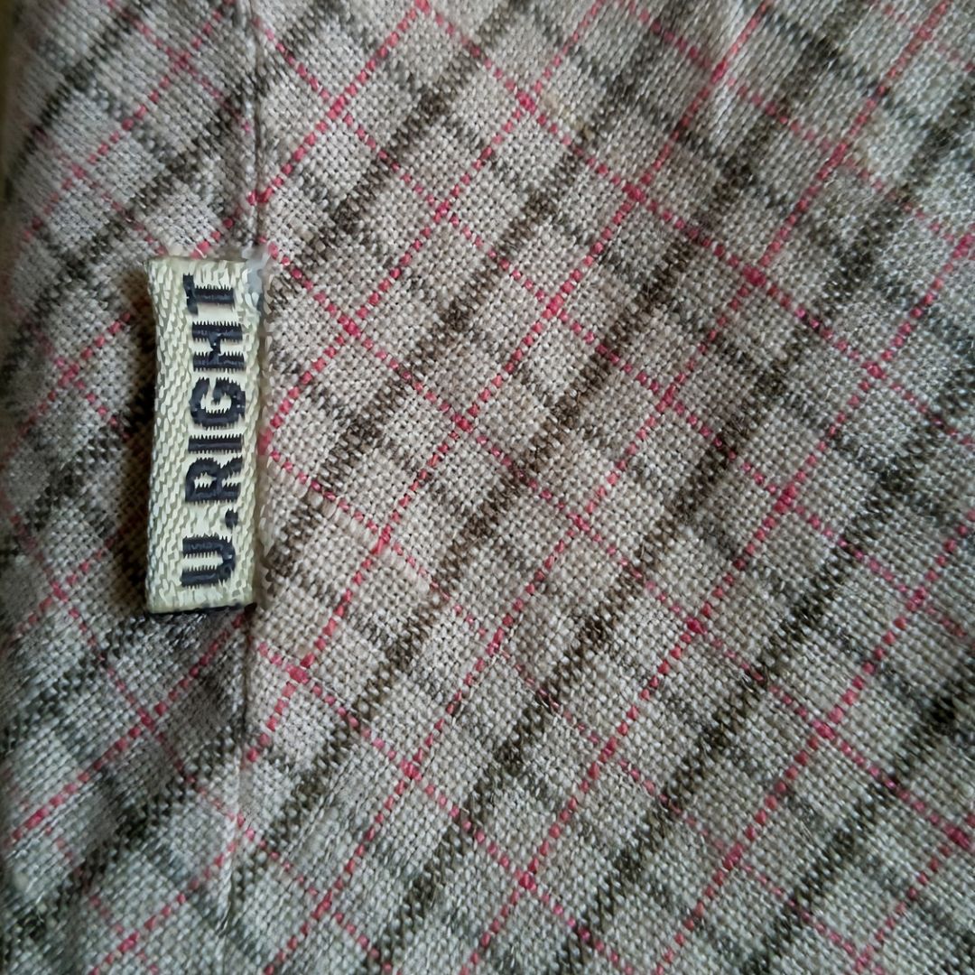Vintage Short Sleeve Plaid Blouse