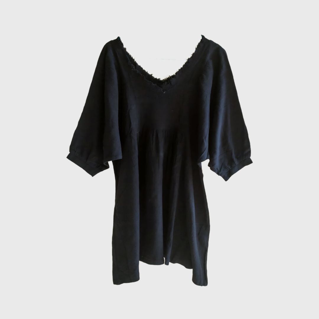 Vintage Short Sleeve Black Sabrina Blouse