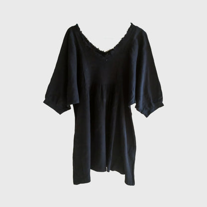 Vintage Short Sleeve Black Sabrina Blouse