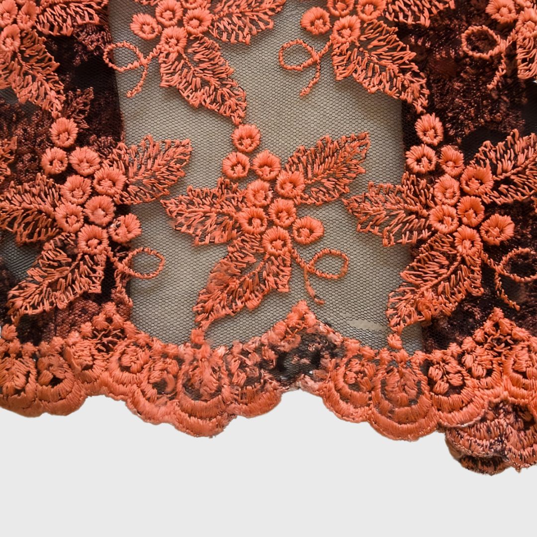 Vintage Orange Fruit Kebaya Lace