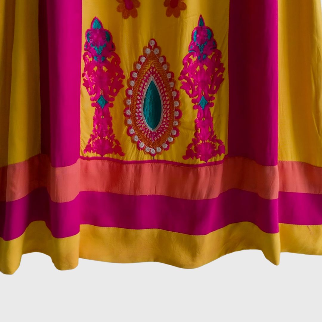 Vintage Yellow Indian Dress