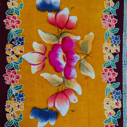 Vintage Indonesian Hand Drawn Batik 'Gendongan' (Baby Carrier) Lotus Motif