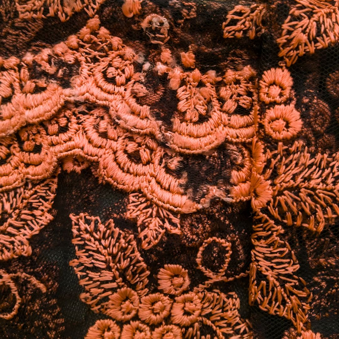 Vintage Orange Fruit Kebaya Lace