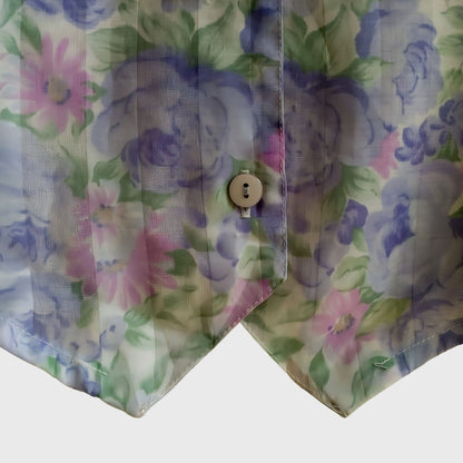Vintage Soft Purple Floral Blouse