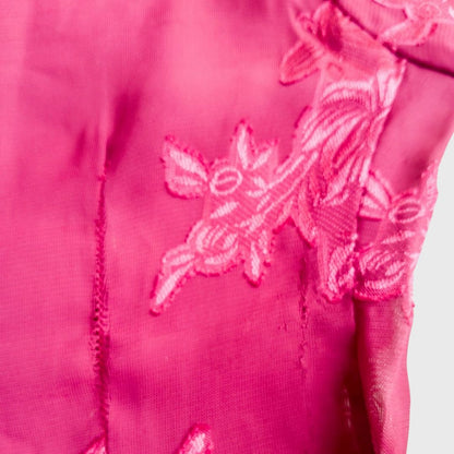 Vintage Pink Fuchsia Kutubaru Kebaya Rose Pattern