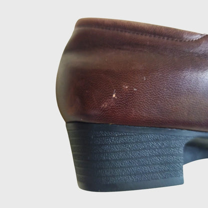 1990s Pumps Leather Brown Loafers