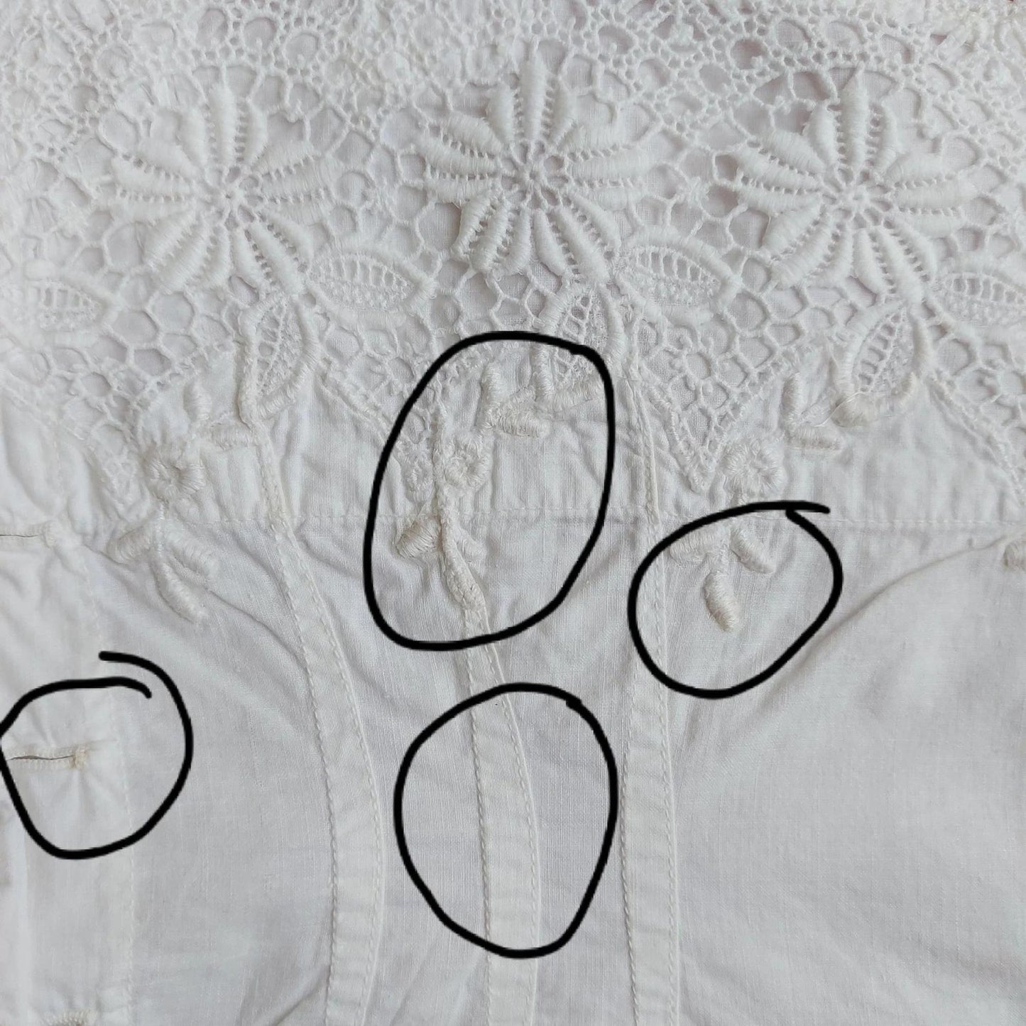 Indonesian Vintage White Camisole with Flower Embroidery