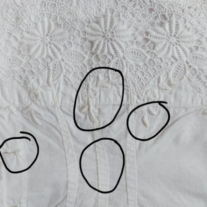 Indonesian Vintage White Camisole with Flower Embroidery