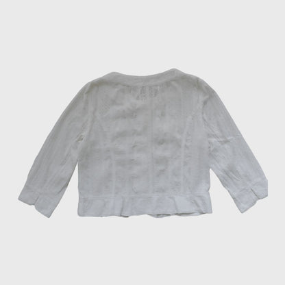 Vintage Broken White Embroidery Blouse
