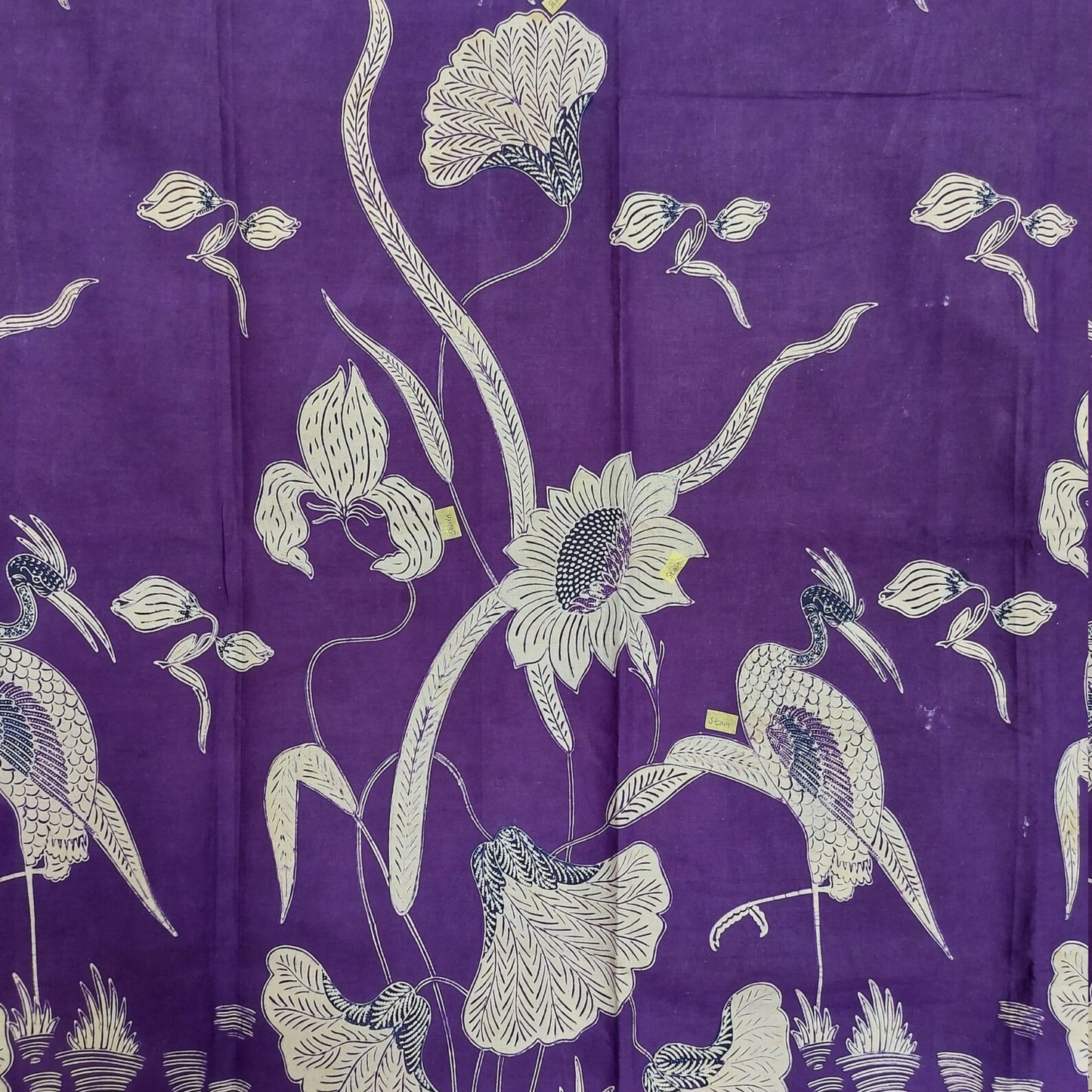 Vintage Indonesian Sarong Hand Drawn Dark Green-Off White Batik Peranakan/Encim