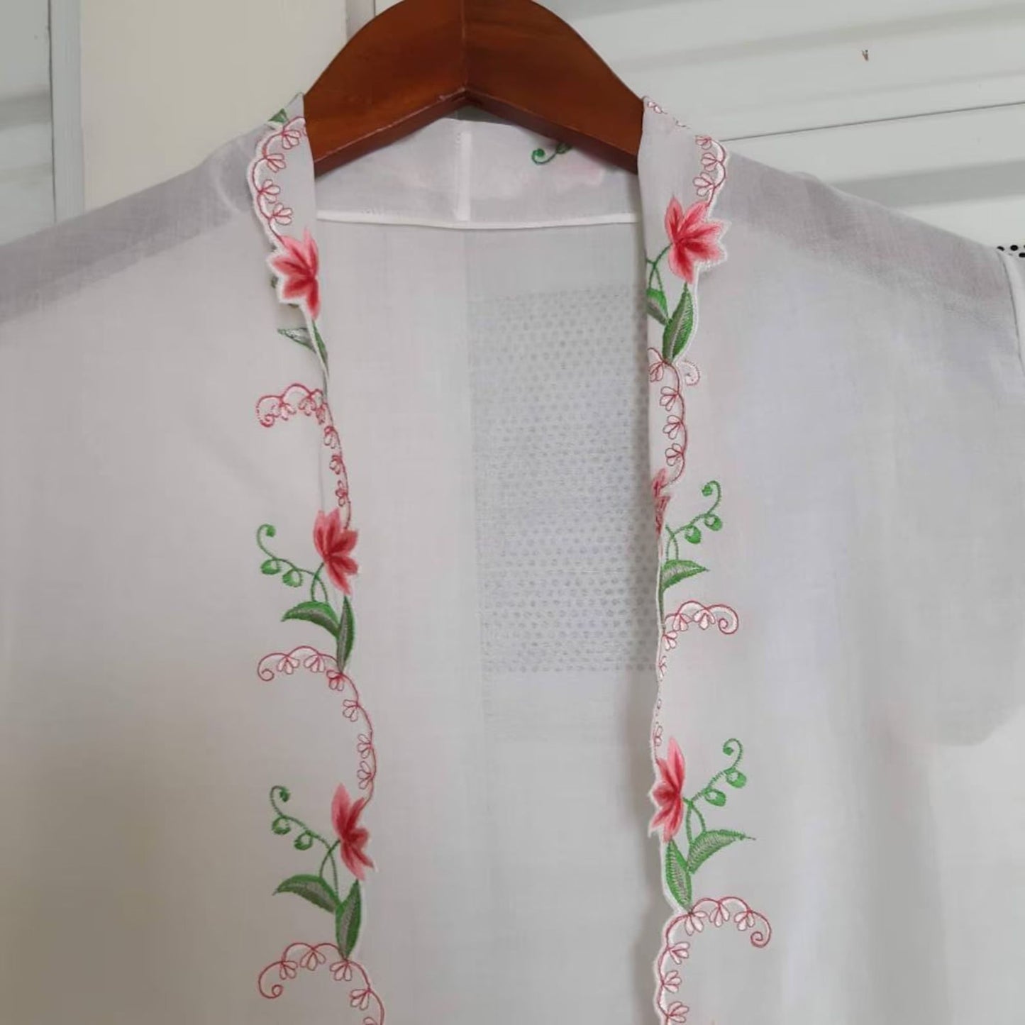 Vintage Inspired Indonesian Encim Kebaya with Floral Embroidery