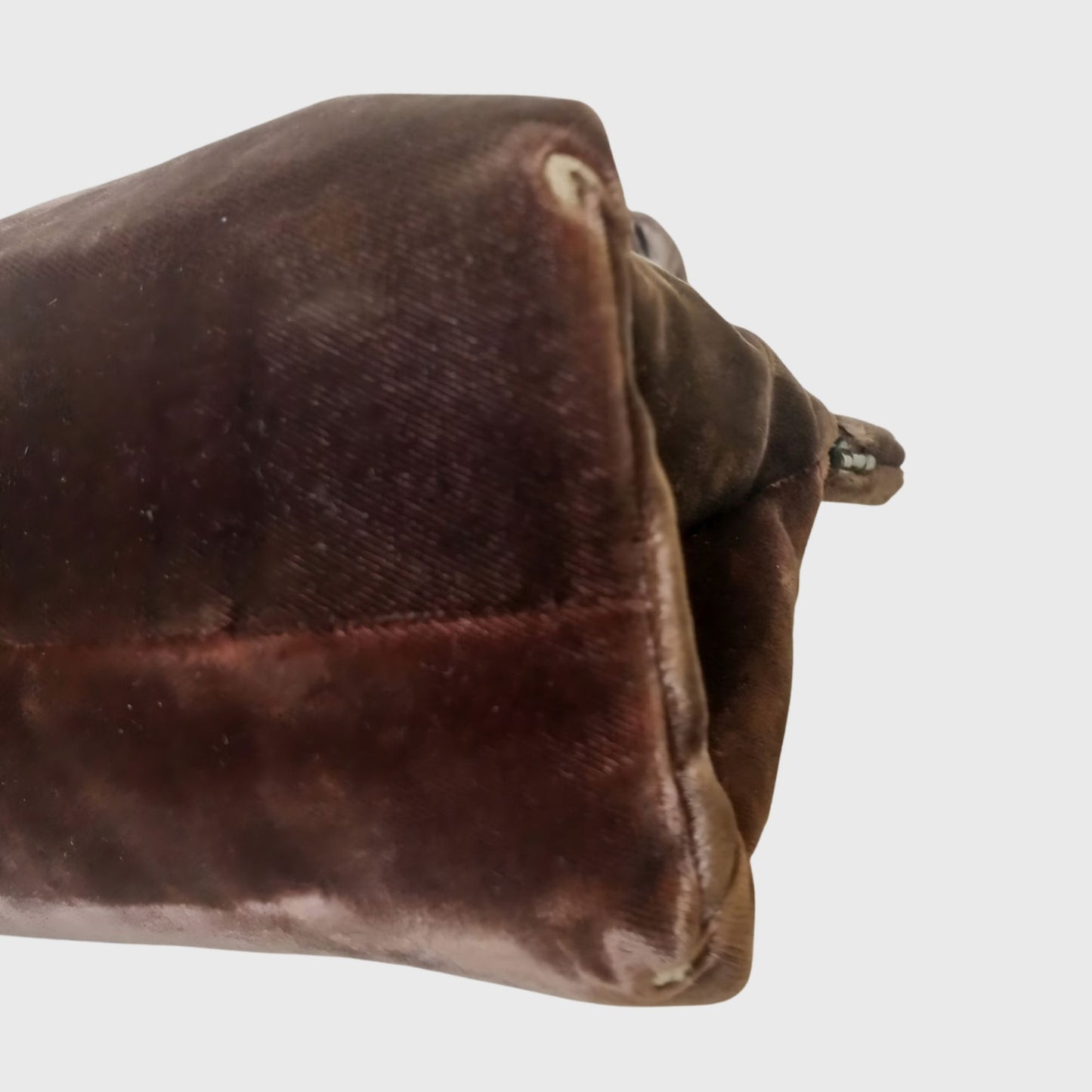 Vintage Mini Tote Brown Velvet Hand Bag