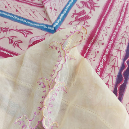 Vintage Yellow Indonesian Kebaya with Purple Embroidery