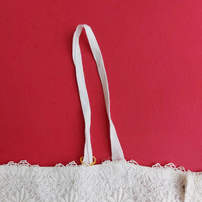 Indonesian Vintage White Camisole with Flower Embroidery
