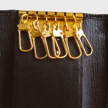 1990s Signature Quilted Black Leather Keys Case